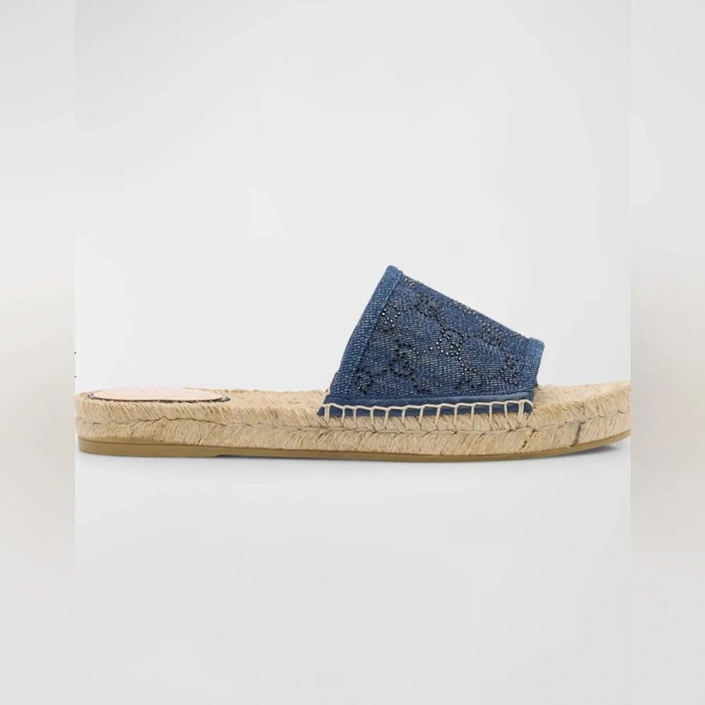 Gucci- Pilar GG denim espadrille sandals - Picture 8 of 8